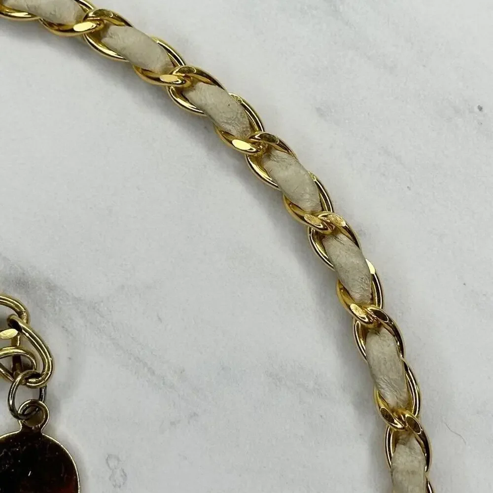 Faux Leather Woven Gold Chain Belt Double Hook Y2K Style Extra Small/Small ✨
